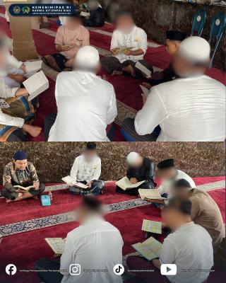 Lapas Pasir Pangaraian Gelar Pengajian Rutin Warga Binaan Asah Kemampuan Baca AlQuran